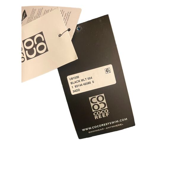 Coco Reef Cassis Swirl Mesh Layer Underwire Swim Tankini Top Swimsuit Size 34DD - Picture 6 of 8